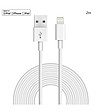 Бял кабел за Apple устройства 2 м-0 снимка