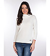 Дамски памучен пуловер в цвят екрю Tiera-0 снимка