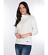 Дамски памучен пуловер в цвят екрю Tiera-2 снимка