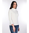 Дамски памучен пуловер в цвят екрю Tiera-3 снимка