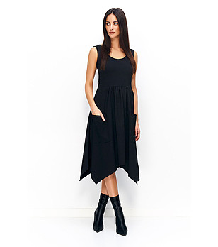 Черна рокля без ръкави Letizia снимка