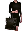 Черна дамска чанта от естествена кожа Ksenia-4 снимка