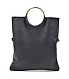 Черна дамска кожена чанта с несесер Arden-0 снимка