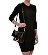 Черна дамска кожена чанта с несесер Arden-4 снимка
