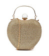 Златиста дамска клъч чанта с формата на сърце Odilia-0 снимка
