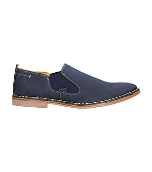 Сини мъжки обувки от естествена кожа Bartek снимка