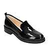 Черни дамски лачени обувки от естествена кожа Hola-2 снимка