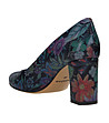 Високи дамски кожени обувки с принт Цветя Netty-3 снимка