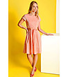 Памучна рокля в цвят корал Therese-0 снимка