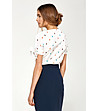 Дамска блуза в цвят екрю с фин принт Tracy-1 снимка