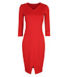 Червена рокля с V-образно деколте Jacky-2 снимка