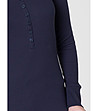 Тъмносиня дамска памучна блуза Paulana-2 снимка