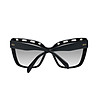Черни дамски слънчеви очила тип пеперуда-3 снимка