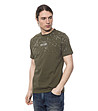 Мъжка памучна тениска с принт Gino в цвят каки-2 снимка