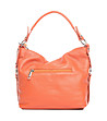 Дамска чанта от естествена кожа в оранжево Werona-1 снимка
