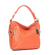 Дамска чанта от естествена кожа в оранжево Werona-2 снимка