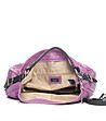Лилава кожена дамска чанта с релеф Elisia-3 снимка