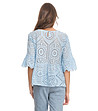 Светлосиня памучна блуза с перфорации Toni-1 снимка
