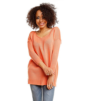 Оранжев дамски пуловер Tina снимка