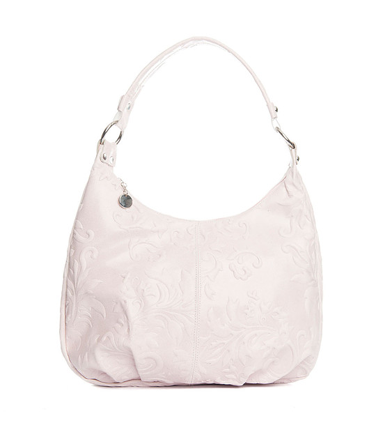 Дамска кожена чанта в бледорозово Daisy снимка