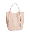 Дамска кожена чанта Lissa в светлорозово-0 снимка