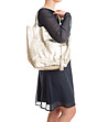 Дамска кожена чанта Lissa в златист нюанс-4 снимка
