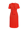 Червена рокля с фризе Corte-2 снимка