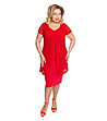 Червена рокля с дантела Piolo-0 снимка