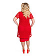 Червена рокля с дантела Piolo-1 снимка