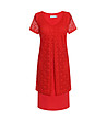 Червена рокля с дантела Piolo-2 снимка