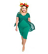 Зелена рокля с дантела Piolo-3 снимка