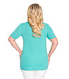 Дамска блуза в синьо-зелен нюанс и бяло Perno-1 снимка