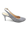 Дамски кожени обувки на ток в сиво Susanna-0 снимка
