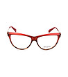 Дамски рамки за очила в червено със златисти елементи-1 снимка