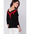 Дамски пуловер в черно и червено Juruna-1 снимка