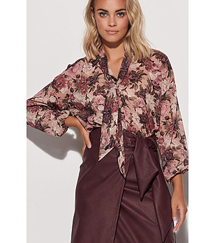 Дамска многоцветна блуза с флорален принт Caren снимка