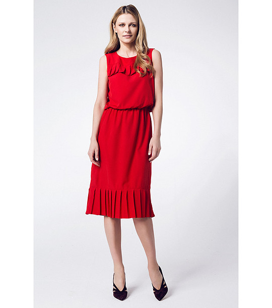 Червена рокля без ръкави Diona снимка