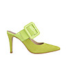 Светлозелени дамски обувки с отворена пета Eve-0 снимка