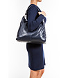 Дамска кожена чанта в синьо Irosa-4 снимка
