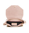Малка дамска розова чанта от естествена кожа Izala-3 снимка