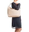 Дамска чанта в цвят крем от естествена кожа Perena-4 снимка