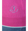 Розов памучен пуловер Klea с контрастни кантове-4 снимка
