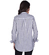 Раирана дамска памучна риза в черно и бяло Ewа-1 снимка