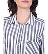 Раирана дамска памучна риза в черно и бяло Ewа-3 снимка
