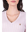 Дамски памучен пуловер Elie в светлорозово-3 снимка