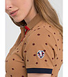 Бежова памучна дамска блуза с ефектен принт Dina-3 снимка