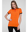 Дамска памучна блуза Dina в оранжев нюанс с ефектен принт-0 снимка
