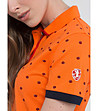 Дамска памучна блуза Dina в оранжев нюанс с ефектен принт-3 снимка