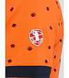 Дамска памучна блуза Dina в оранжев нюанс с ефектен принт-4 снимка