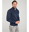 Мъжки памучен пуловер в цвят индиго Berwick-3 снимка
